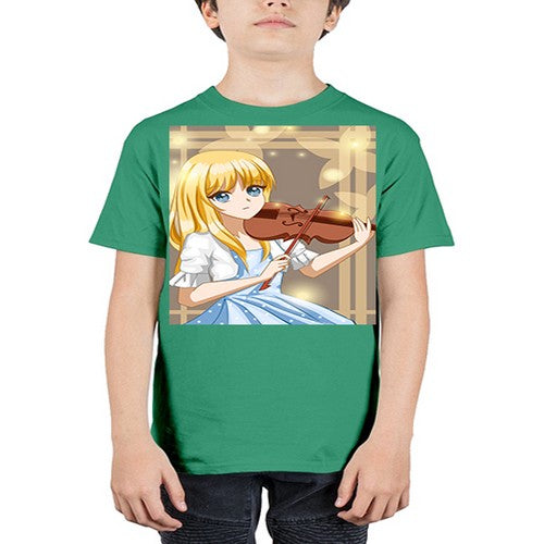 Beautiful girl playing violin 2# - anime - Youth Tee Unisex