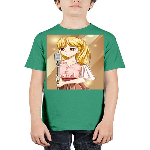 Beautiful girl singing in the studio 32# - anime - Youth Tee Unisex
