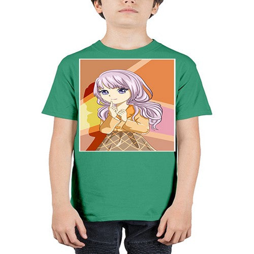 Beautiful girl with long purple hair 42# - anime - Youth Tee Unisex