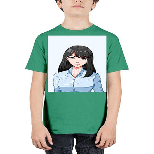Beautiful office woman long black hair 7# - anime - Youth Tee Unisex