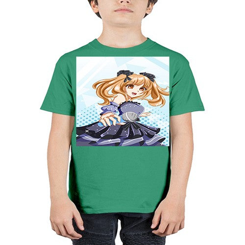 Beautiful singer girl with black dress 19# - anime - Youth Tee Unisex