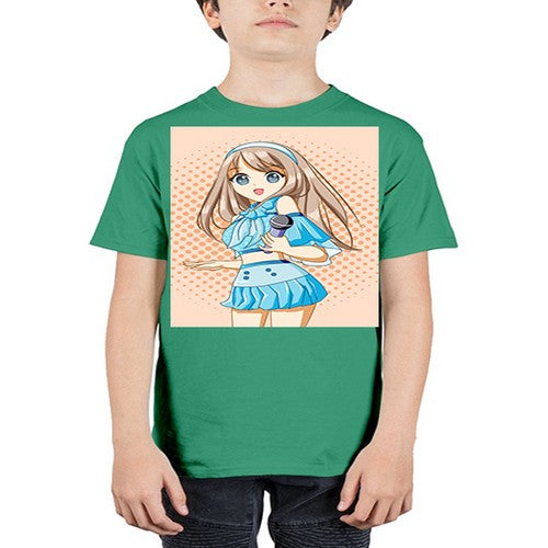 Beautiful singer woman with blue dress 179# - anime - Youth Tee Unisex