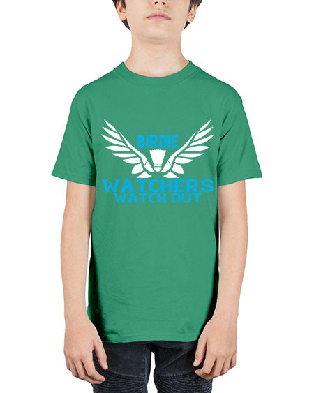 Birdie watchers watch out 2323# - badminton - Youth Tee Unisex