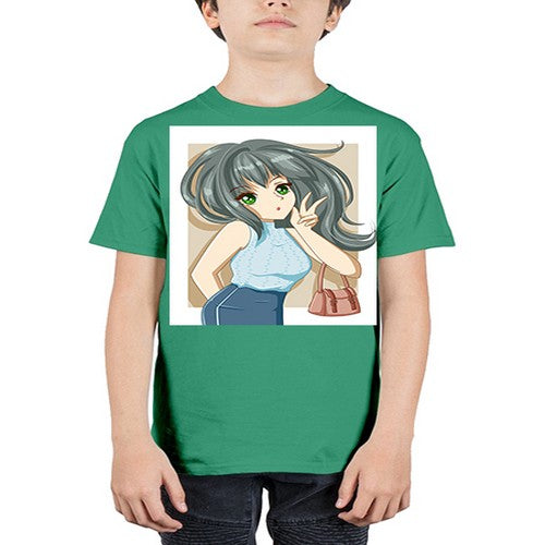 Cool and beautiful girl carry a fashion bag 96# - anime - Youth Tee Unisex