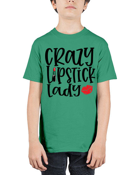 Crazy Lipstick Lady Style 240# - beauty - fashion - Youth Tee Unisex