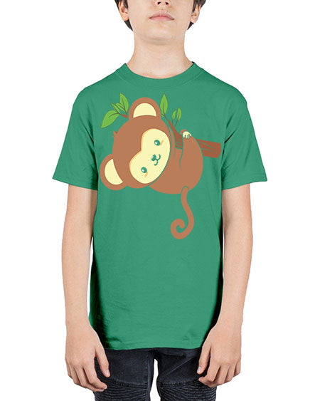 Cute Monkey Hanging on Tree 4# - monkey - Youth Tee Unisex