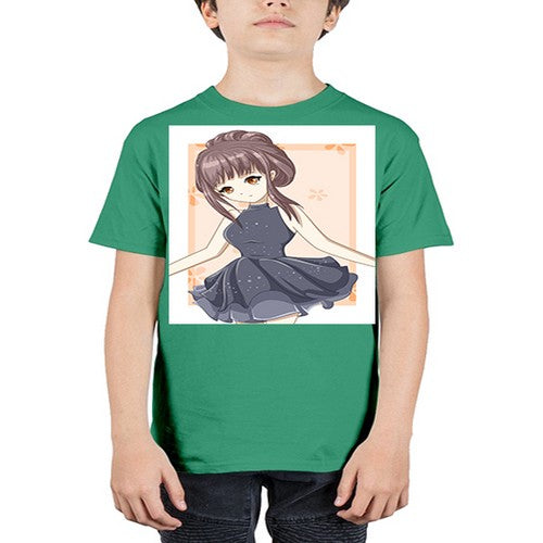Cute and beatiful princess wearing black dress 117# - anime - Youth Tee Unisex