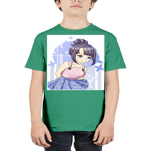 Cute and beautiful girl purple hair 167# - anime - Youth Tee Unisex