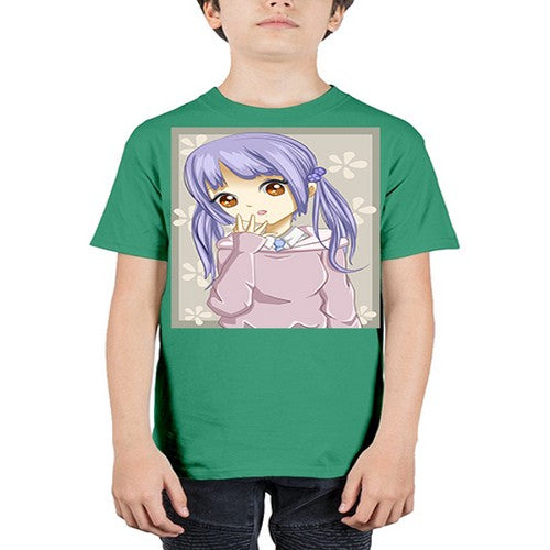 Cute and beautiful girl purple hair 25# - anime - Youth Tee Unisex