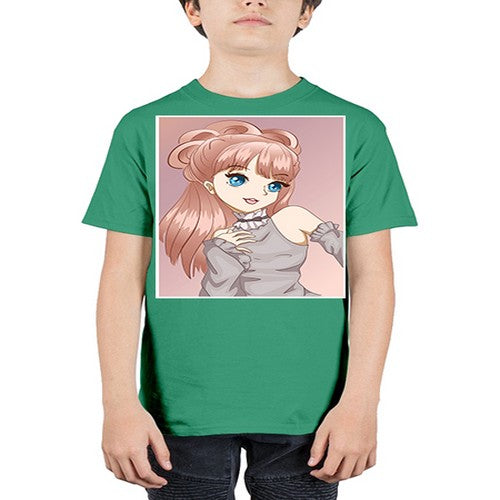 Cute and beautiful princess with brown long hair 55# - anime - Youth Tee Unisex