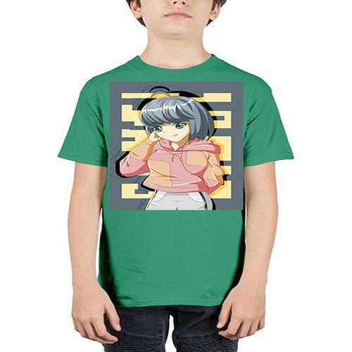 Cute and cool girl with jacket 80# - anime - Youth Tee Unisex