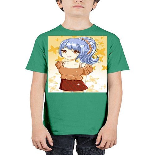 Cute and funny girl with blue hair 31# - anime - Youth Tee Unisex