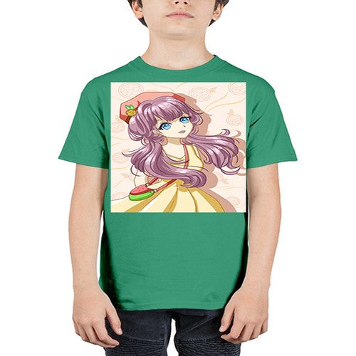 Cute and happy girl in summertime with fruit theme 33# - anime - Youth Tee Unisex