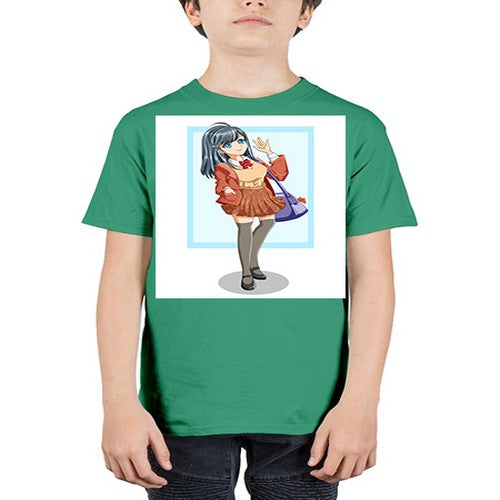 Cute and happy teenage girl back to school 175# - anime - Youth Tee Unisex