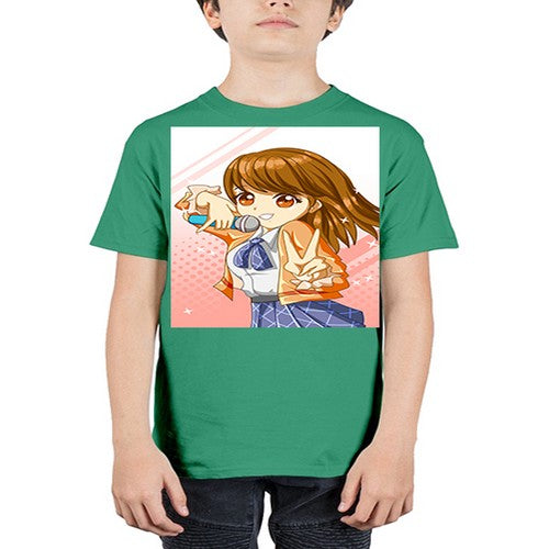 Cute teenage student girl singing song 47# - anime - Youth Tee Unisex