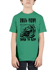 Devil rider 374# - skull and bones - Youth Tee Unisex