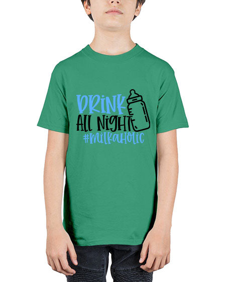 Drink All Night Milkaholic Style 304# - baby - Youth Tee Unisex