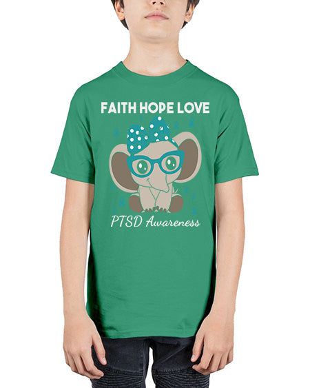 Elephant I Have PTSD Awareness 25# - PTSD - Youth Tee Unisex