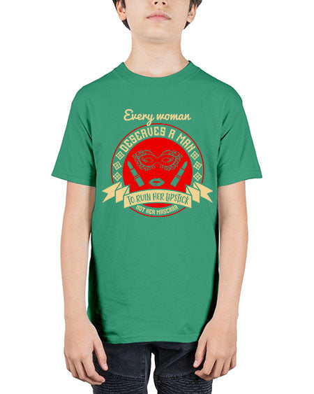 Every woman deserves a man to ruin her lipstick not her mascara Style 212# - beauty - fashion - Youth Tee Unisex