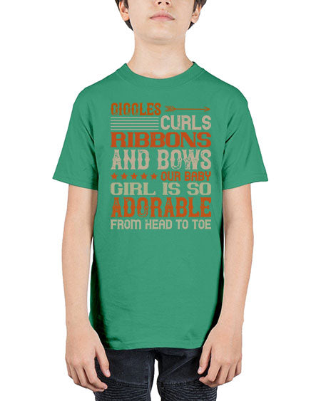 Giggles curls ribbons and bows Our baby girl is so adorable from head to toe Style 319# - baby - Youth Tee Unisex