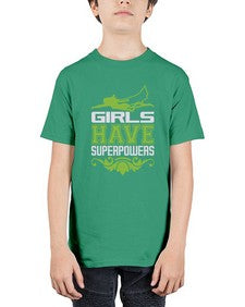 Girls have superpowers 129# - cartoon super hero - Youth Tee Unisex