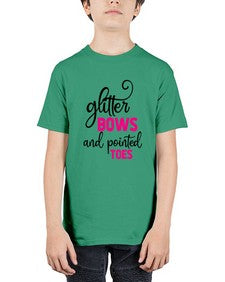 Glitter bows and pointed toes 127# - ballet - Youth Tee Unisex