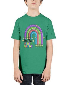 Hello first Grade Pencil Rainbow 279# - first grade - Youth Tee Unisex