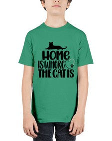 Home Is Where The Cat is Style 93# - cats - Youth Tee Unisex