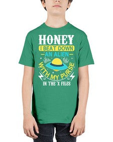 Honey i beat down an alien 4# - ufo - Youth Tee Unisex