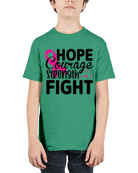 Hope Courage Strength Fight 21# - breast cancer - Youth Tee Unisex
