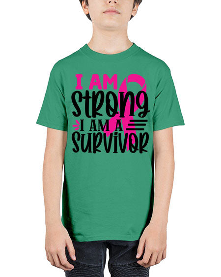 I Am Strong I Am a Survivor 19# - breast cancer - Youth Tee Unisex
