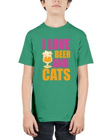 I Love Beer And Cats - cats - Youth Tee Unisex