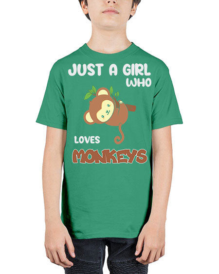 Just a Girl Who Loves 8# - monkey - Youth Tee Unisex