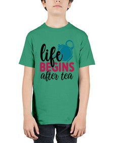 Life Begins After Tea 1298# - tea - Youth Tee Unisex
