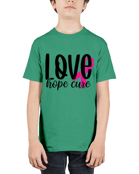 Love Hope Cure 13# - breast cancer - Youth Tee Unisex
