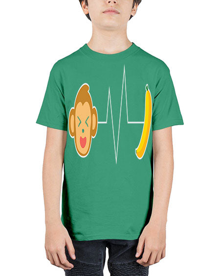 Monkey Heartbeat Banana 13# - monkey - Youth Tee Unisex