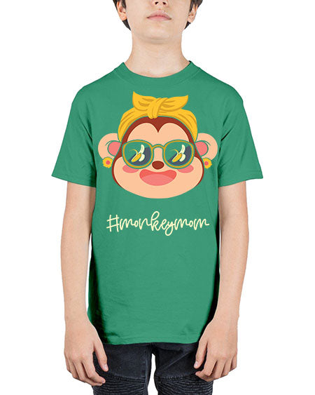 Monkey Mom Banana Glasses 16# - monkey - Youth Tee Unisex