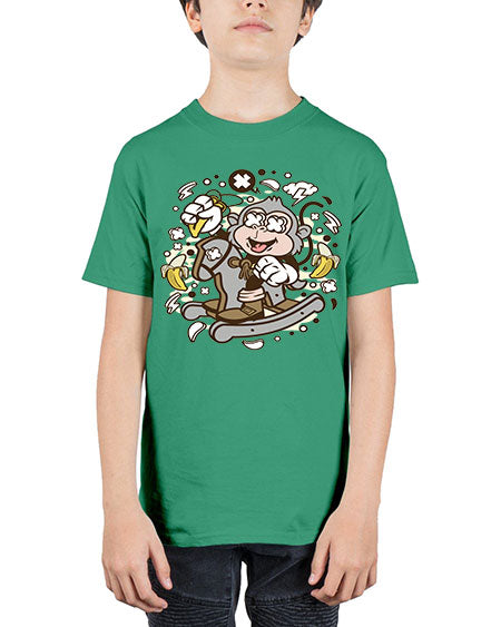 Monkey Rocking Horse - monkey - Youth Tee Unisex