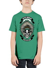 Native American Skull 952# - skull and bones - Youth Tee Unisex