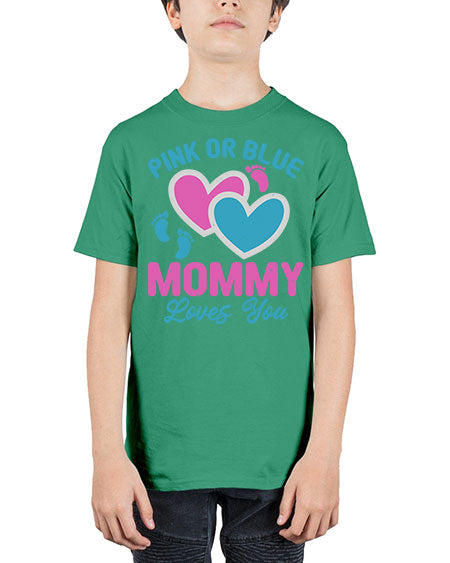 Pink or blue mommy loves you Style 186# - baby - Youth Tee Unisex