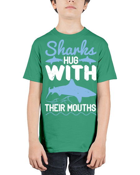 Sharks hug with their mouths Style 22# - shark-fish - Youth Tee Unisex