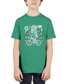 Skull Biker 1051# - skull and bones - Youth Tee Unisex