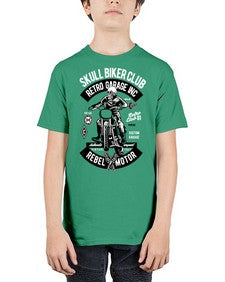 Skull Biker Club 1050# - skull and bones - Youth Tee Unisex