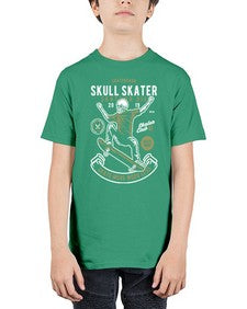 Skull Skater 1064# - skull and bones - Youth Tee Unisex