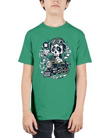 Skull Train 1067# - skull and bones - Youth Tee Unisex