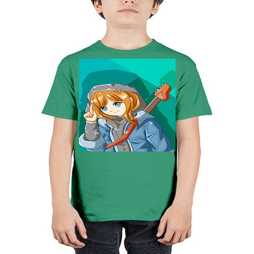 Swag and cute girl with a guitar 50# - anime - Youth Tee Unisex