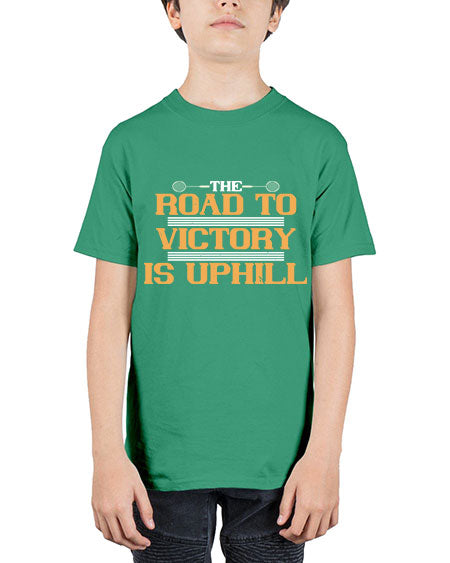 The road to victory is uphill 1822# - badminton - Youth Tee Unisex