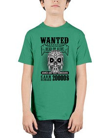 Wanted 1204# - skull and bones - Youth Tee Unisex