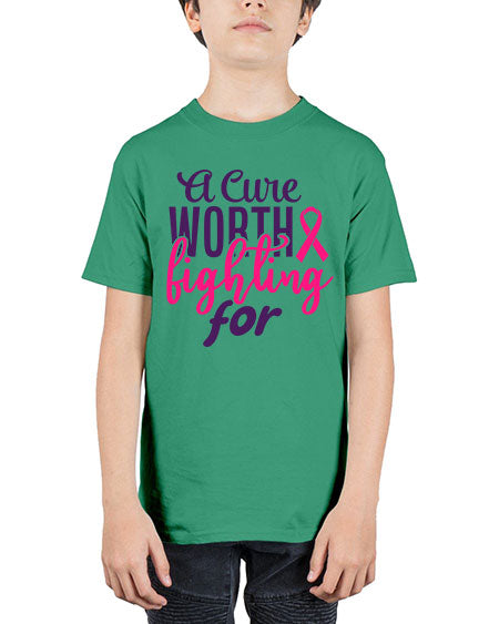 a cure worth fighting for Style 17# - breast cancer - Youth Tee Unisex