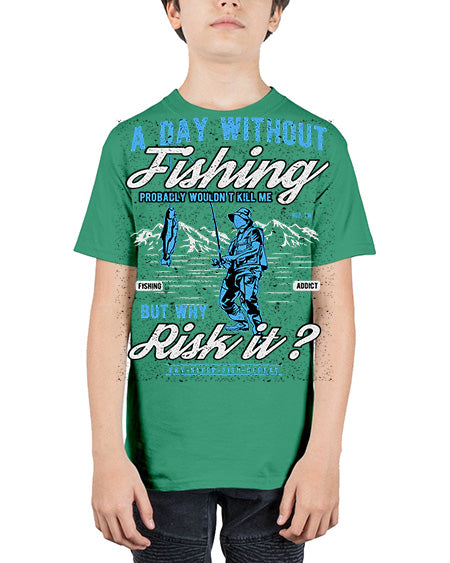 a day without fishing cs 68# - shark-fish - Youth Tee Unisex